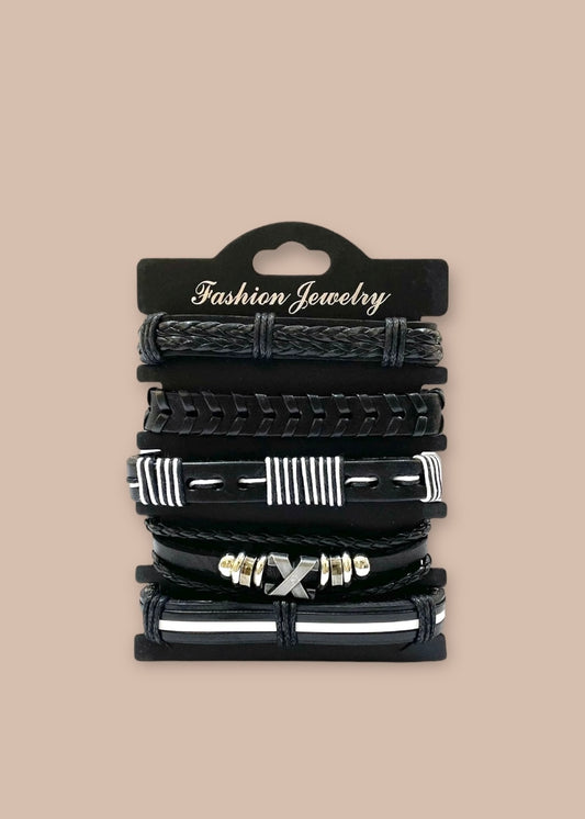 Pulsera combi de cuero modelo #020