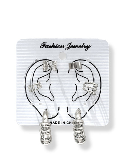 Earcuff & Aros de fantasía #717 plateado