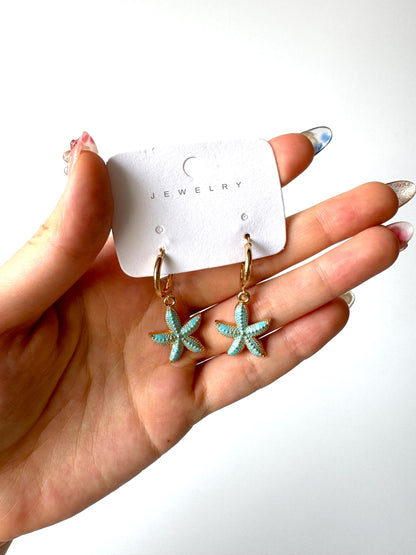 Aros de fantasía estrella del mar #1001 dorado