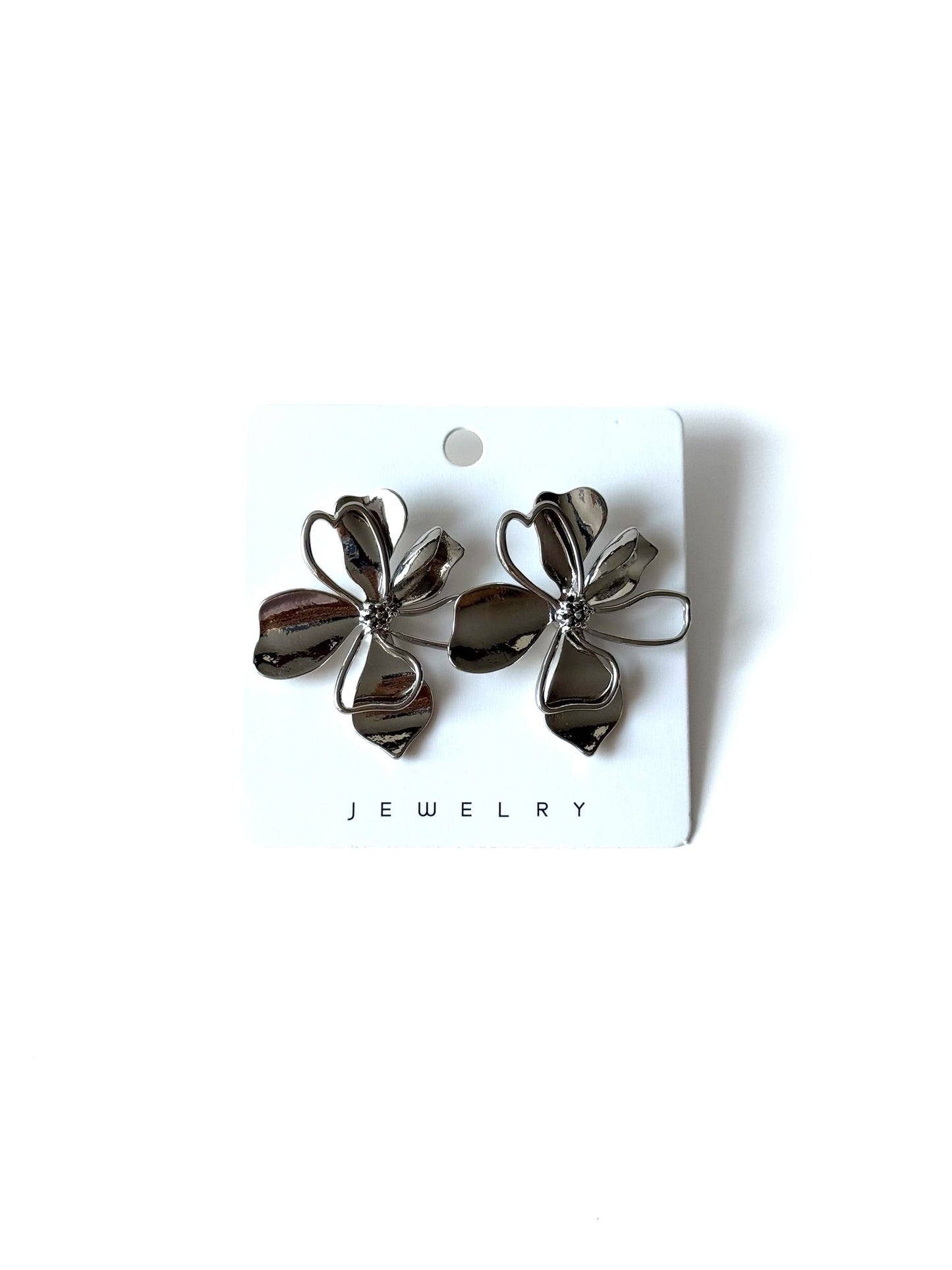 Aros de fantasía flor #1023 plateado