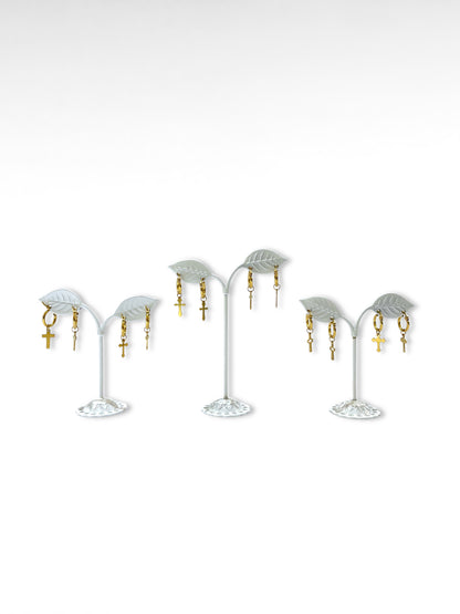 Argolla delgada con cruz dorada