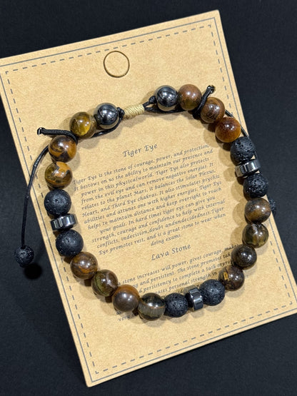 Pulsera de piedras naturales para hombre #5047