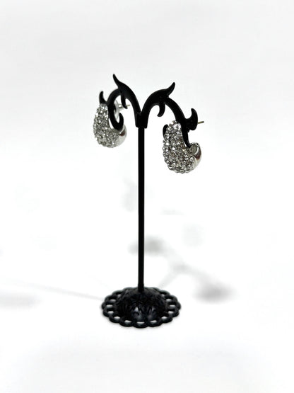 Aros Strass de fantasía #635 plateado