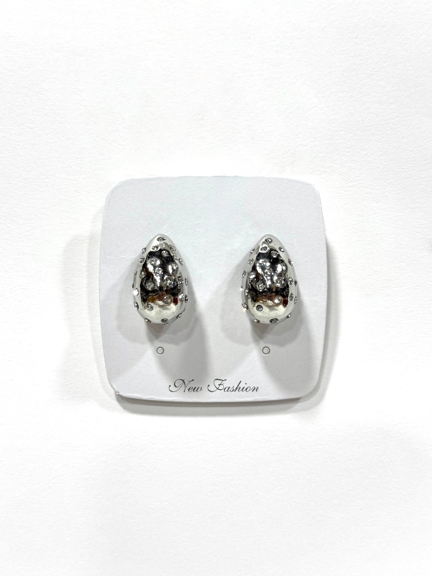 Aros Strass de fantasía #636 plateado