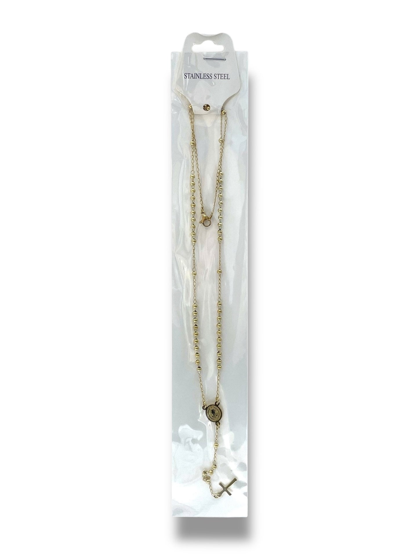 #1264 Collar Rosario_Dorado 3mm