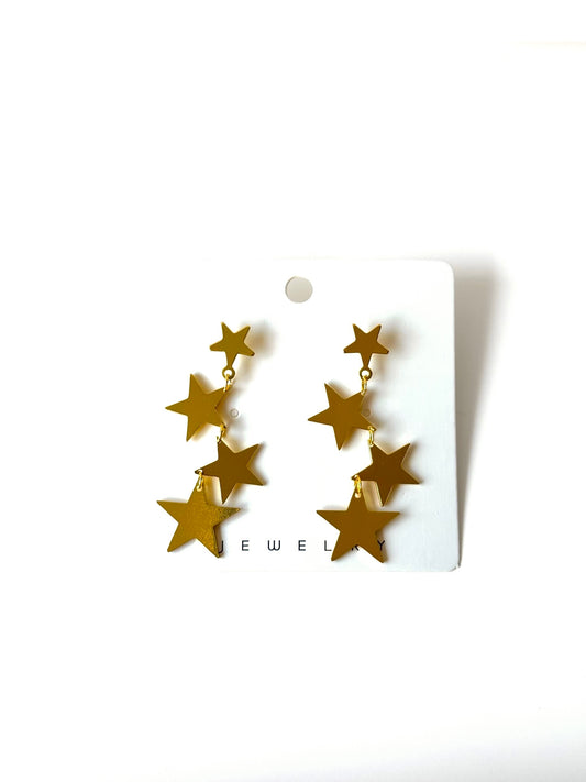 Aros de fantasía estrella #1020 dorado