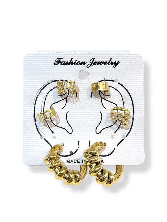 Earcuff & Aros de fantasía #717 dorado