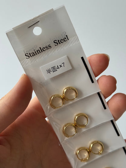 Argollas 4mm Dorado (tira de 1/2 docena)