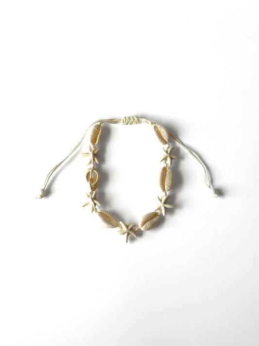 Pulsera de concha con estrella_blanca docena