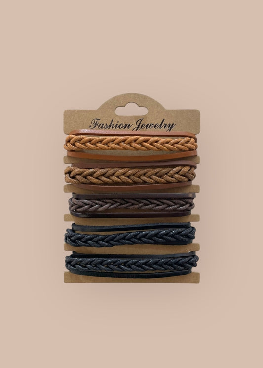 Pulsera combi de cuero modelo #257