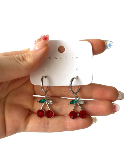 Aros cherry #1005 plateado (6 unidades)