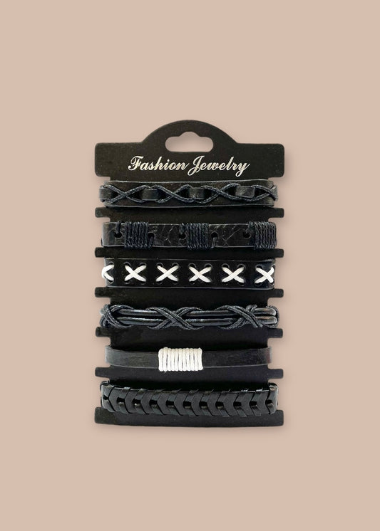 Pulsera combi de cuero modelo #018