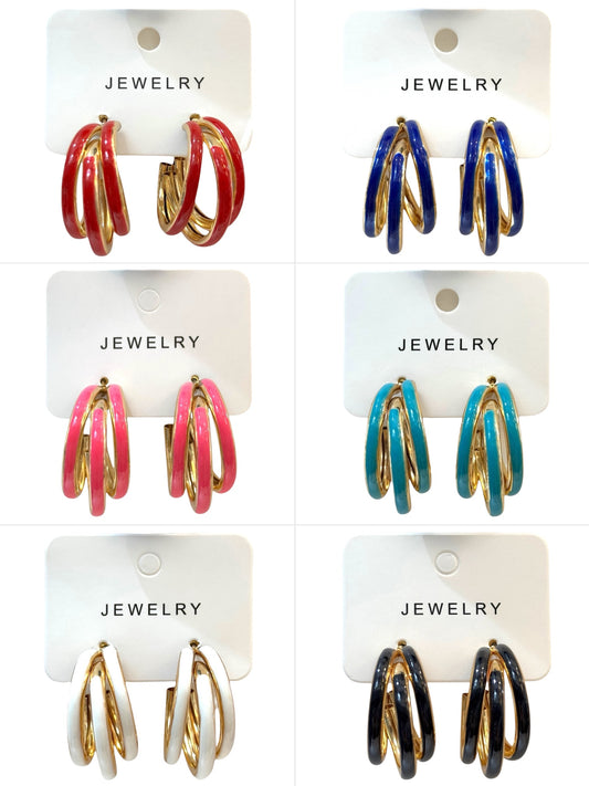 Aros en Docena #5 argolla multicolor grande