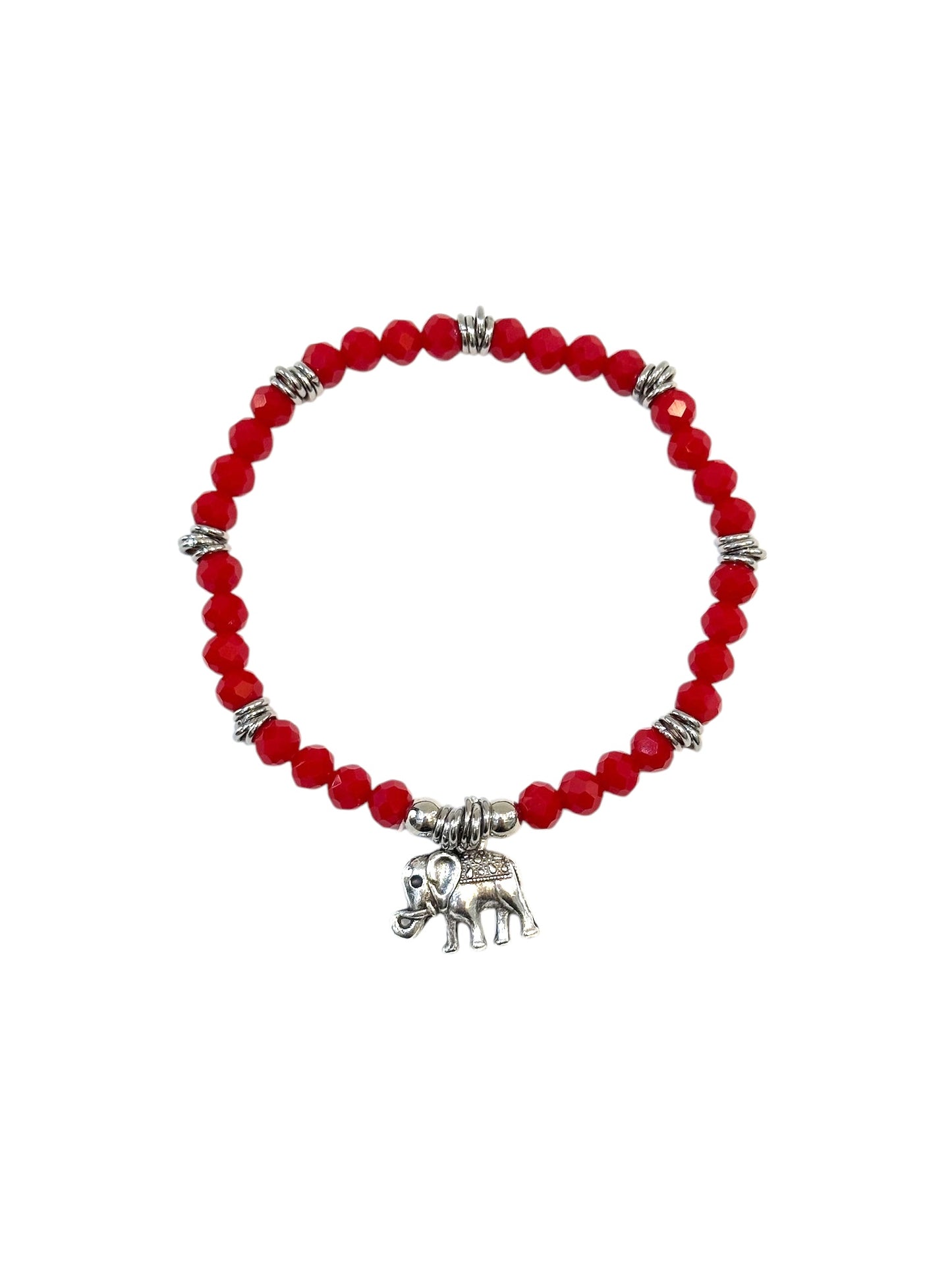 Pulsera Elasticada #Piedra roja