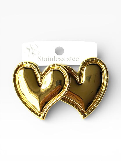 Aros de acero modelo #9218 dorado