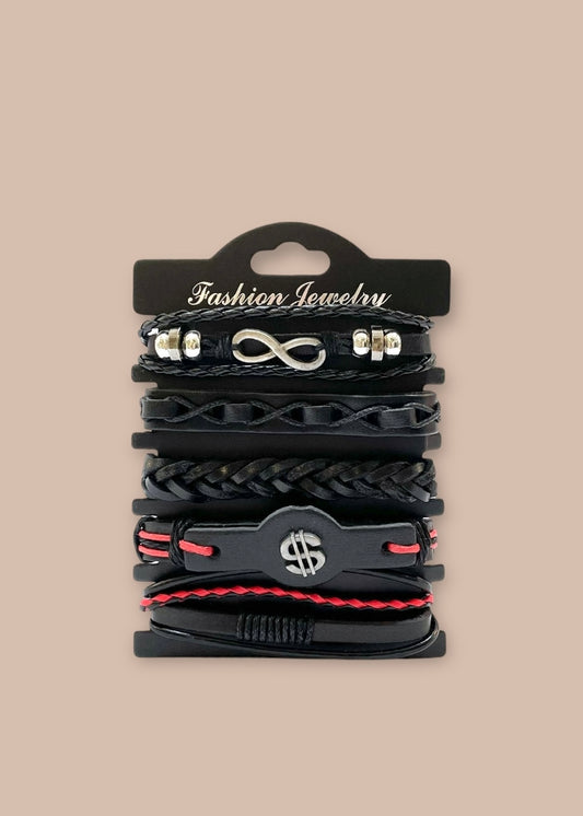 Pulsera combi de cuero modelo #022