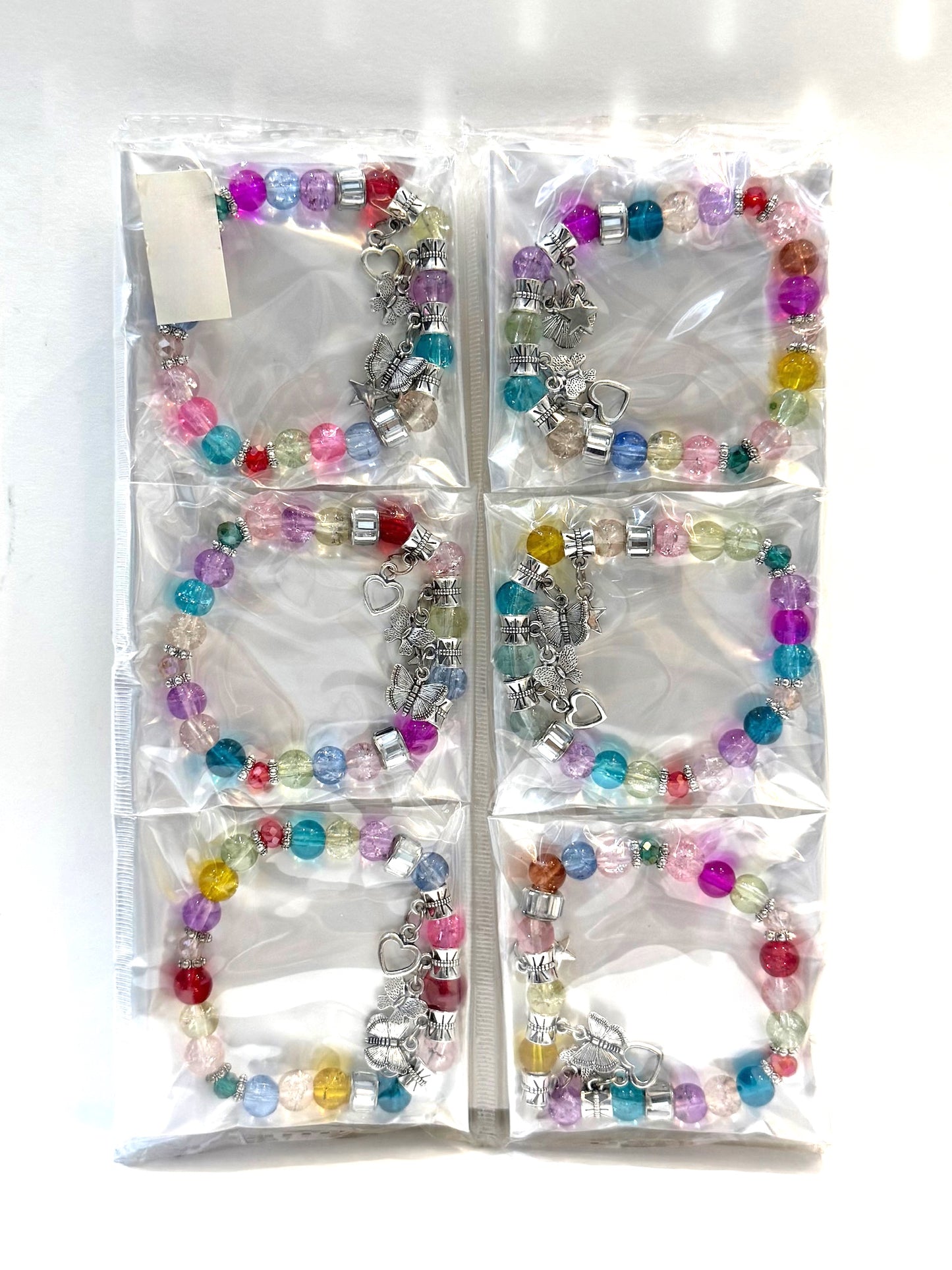 Pulsera Elasticada #Cristal multicolor con colgante