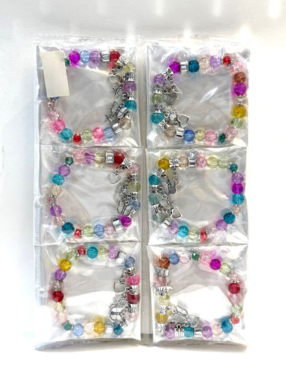 Pulsera Elasticada #Cristal multicolor con colgante