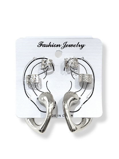 Earcuff & Aros de fantasía #718 plateado