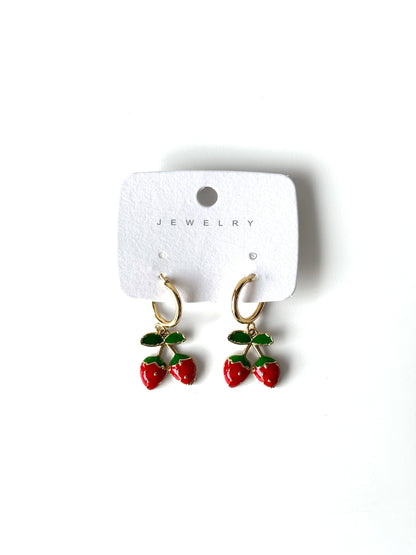Aros de fantasía frutilla #1006 dorado