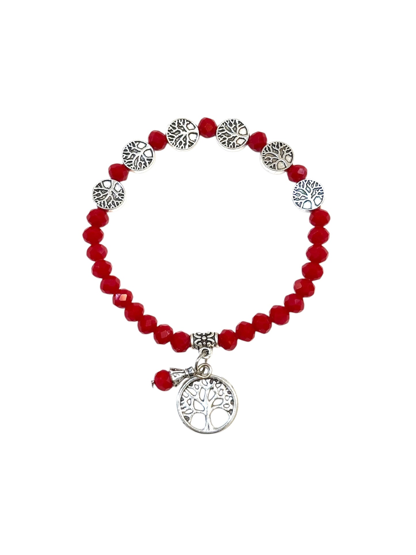 Pulsera Elasticada #Piedra roja