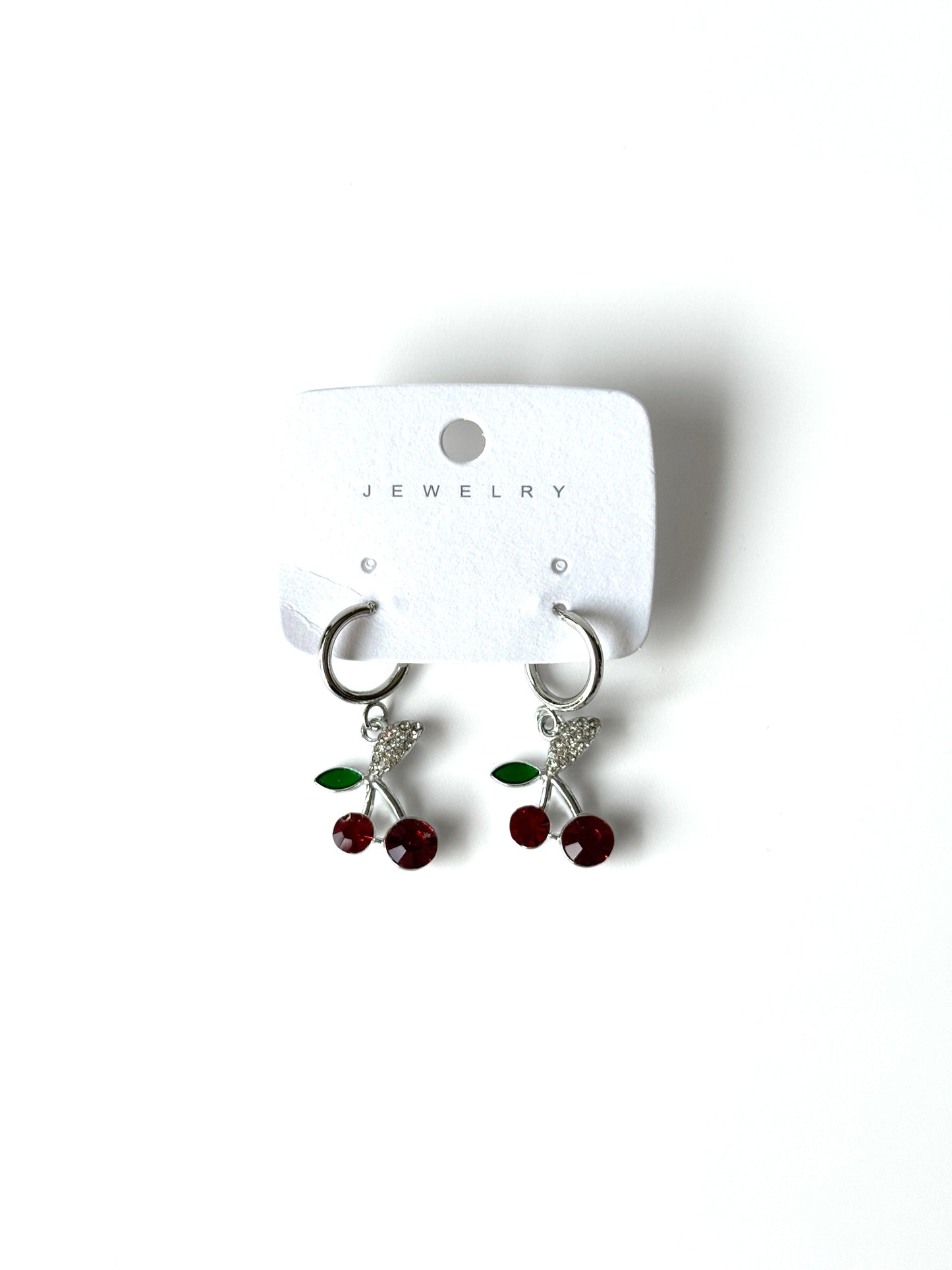 Aros cherry #1003 plateado (6 unidades)