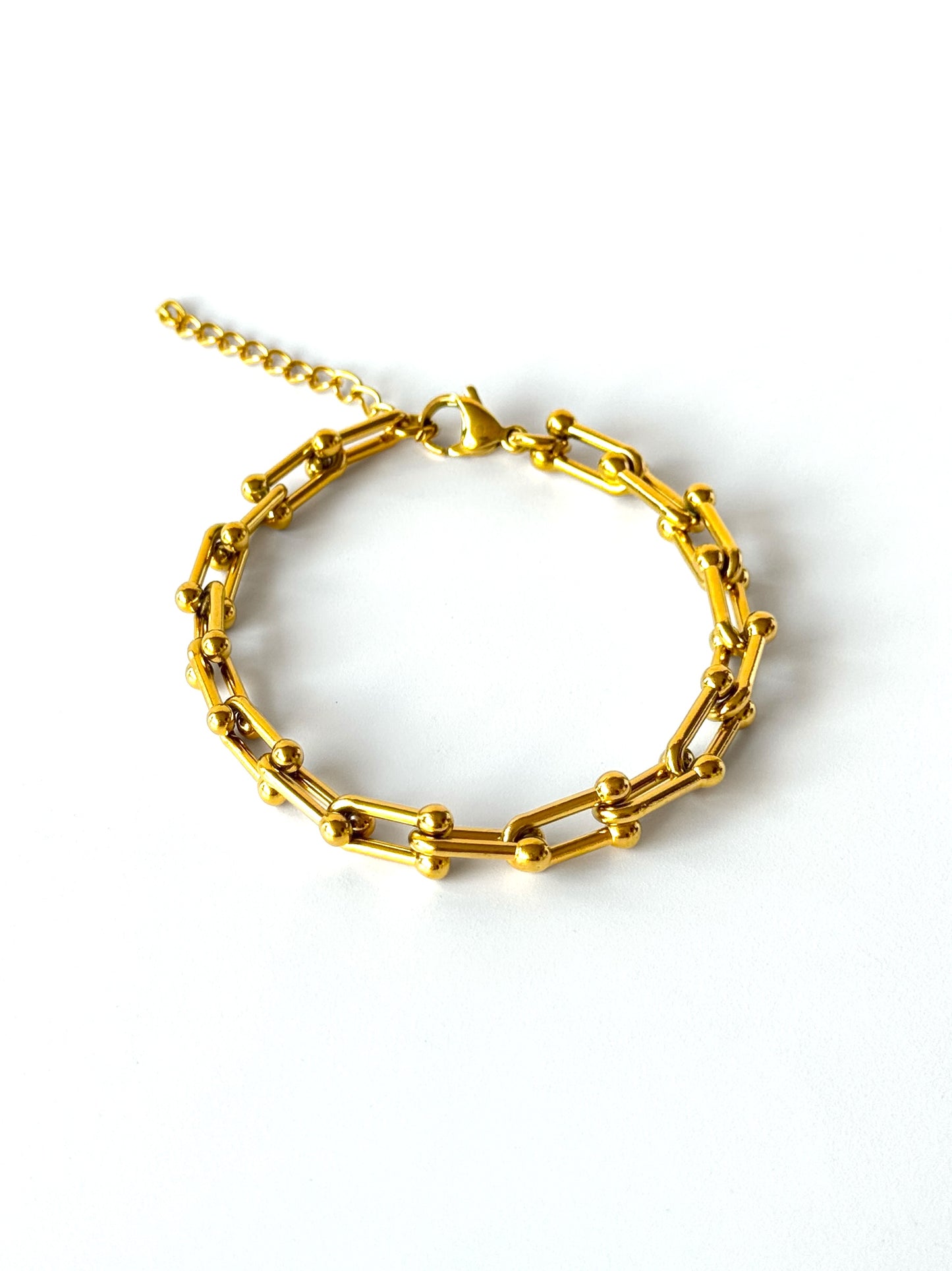 Pulsera de cadena de acero modelo #63 dorado