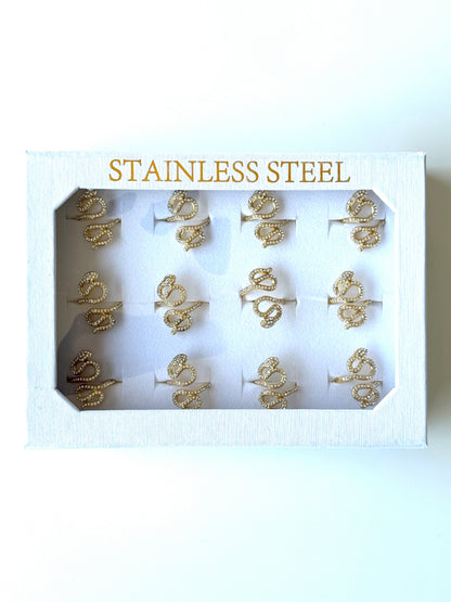 #62 ARGOLLA STRASS SERPIENTE #Dorado