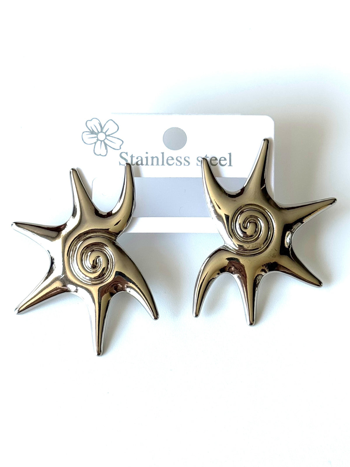 Aros de acero modelo #1438 plateado
