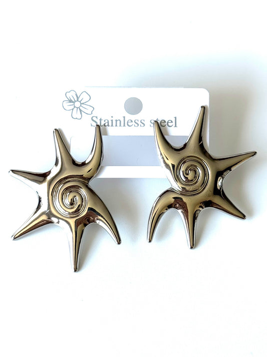 Aros de acero modelo #1438 plateado