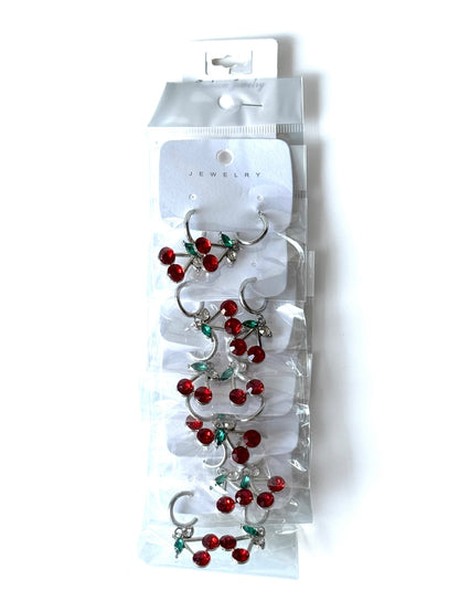 Aros cherry #1005 plateado (6 unidades)