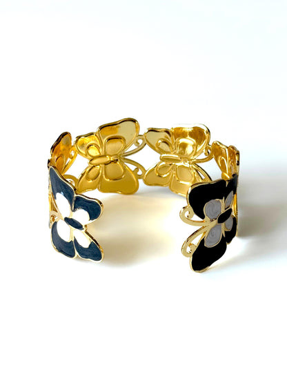 Pulsera Esclava #1416 negro&blanco