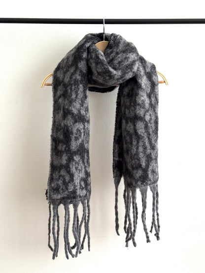 Bufanda Animal Print Peludo # Gris