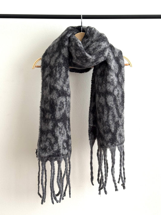 Bufanda Animal Print Peludo # Gris