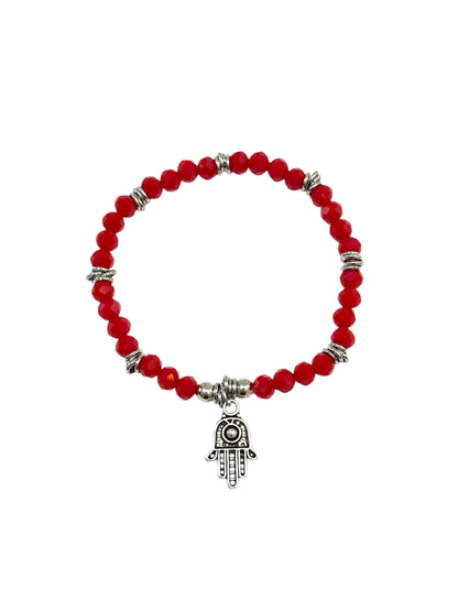 Pulsera Elasticada #Piedra roja