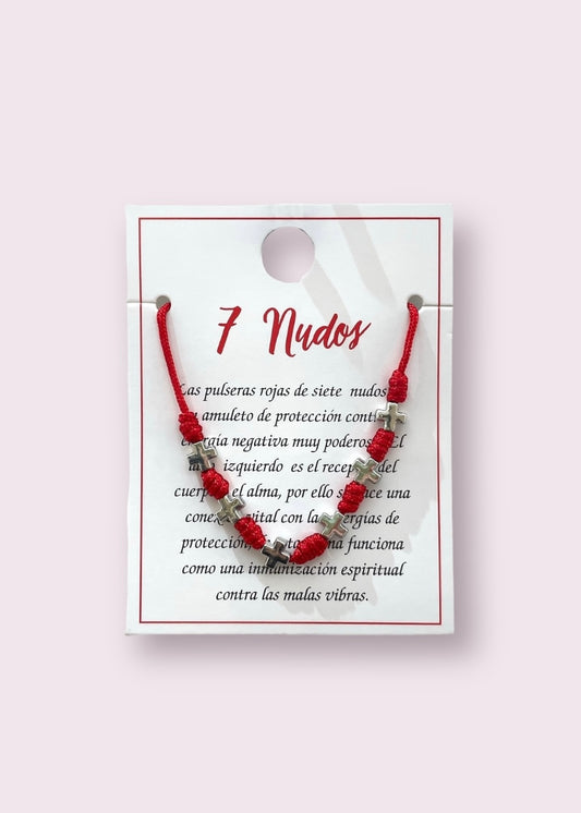 Pulsera de 7 nudos modelo #2709 cruz