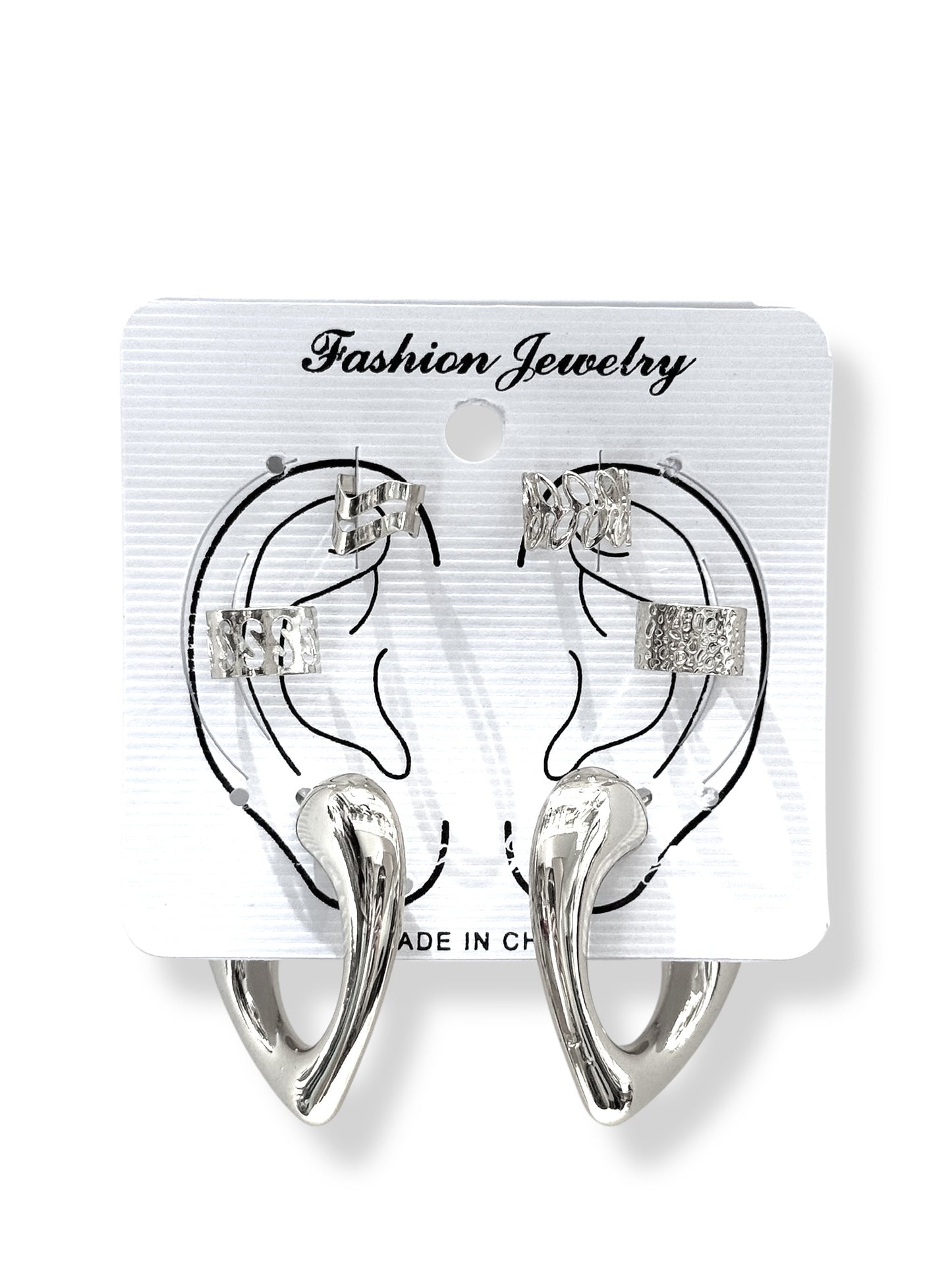 Earcuff & Aros de fantasía #718 plateado