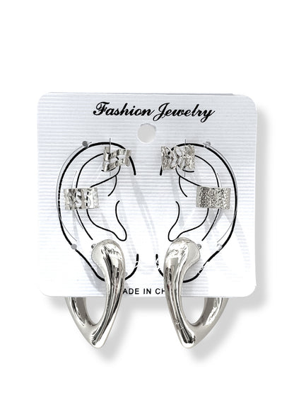 Earcuff & Aros de fantasía #718 plateado