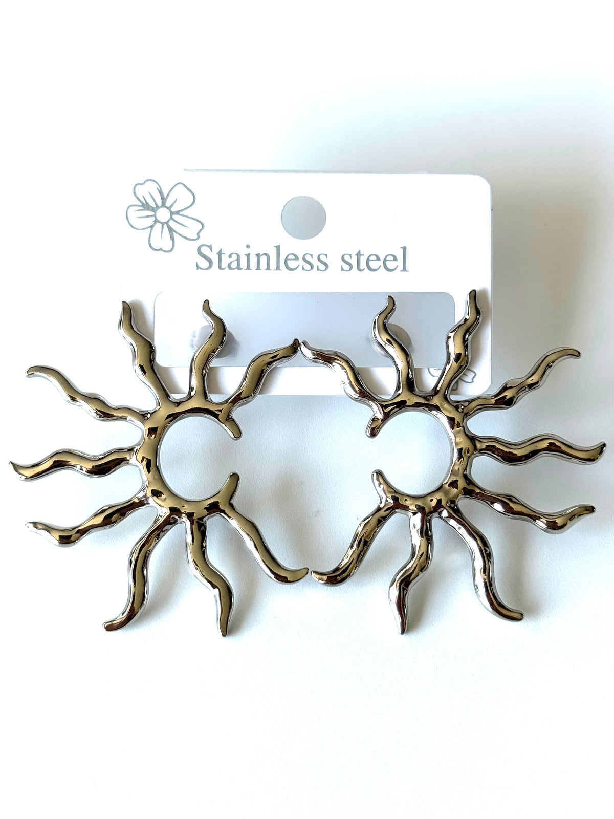 Aros de acero modelo #1382 plateado