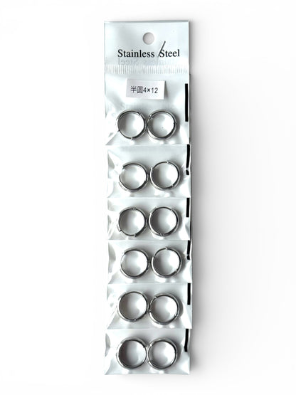Argollas 4mm Plateado (tira de 1/2 docena)