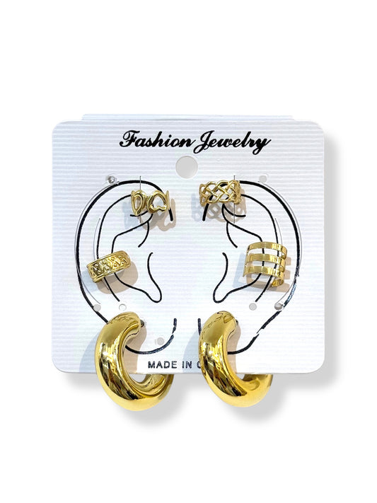 Earcuff & Aros de fantasía #722 dorado