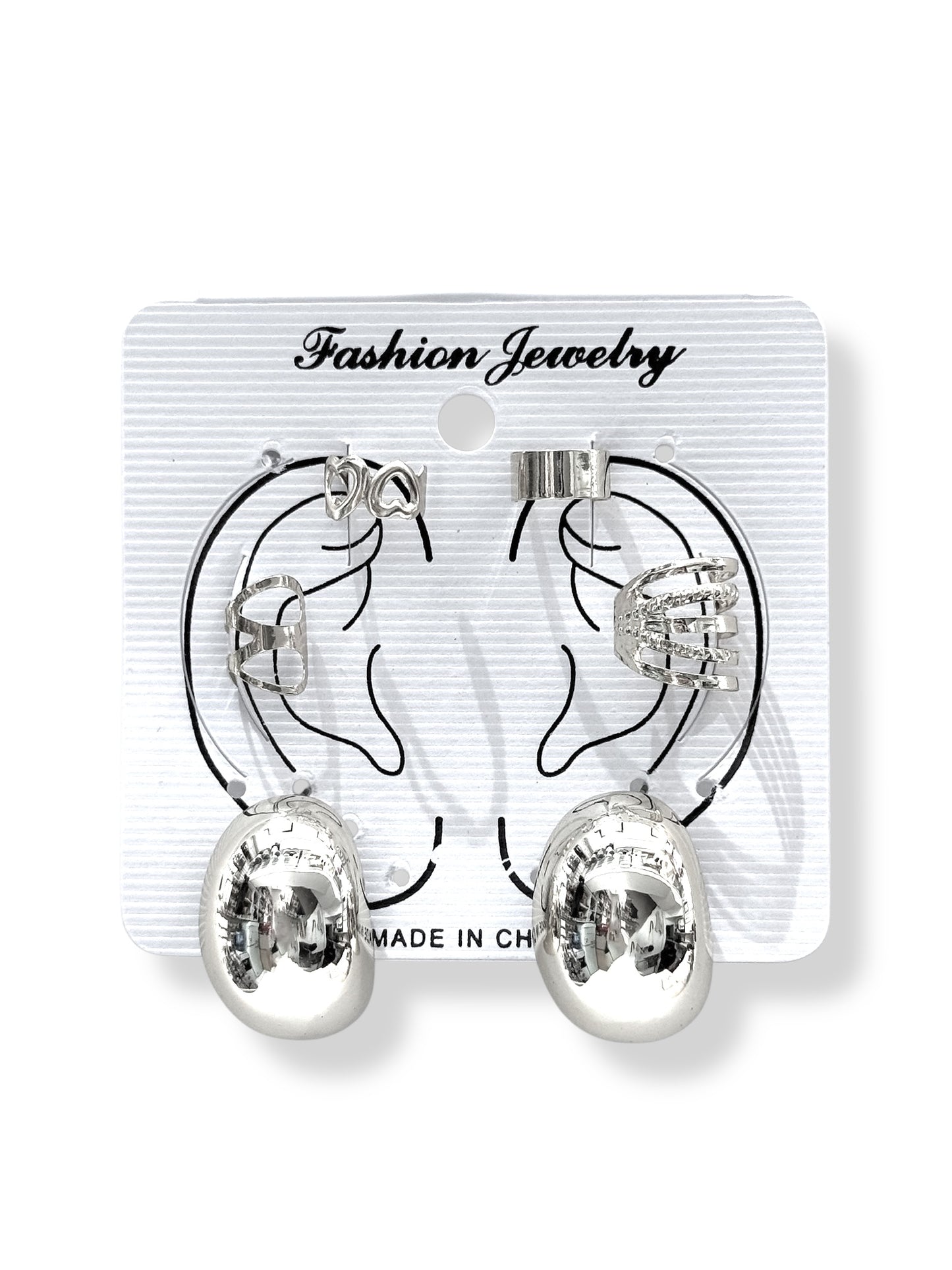Earcuff & Aros de fantasía #724 plateado