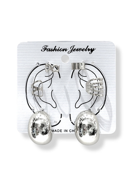 Earcuff & Aros de fantasía #724 plateado
