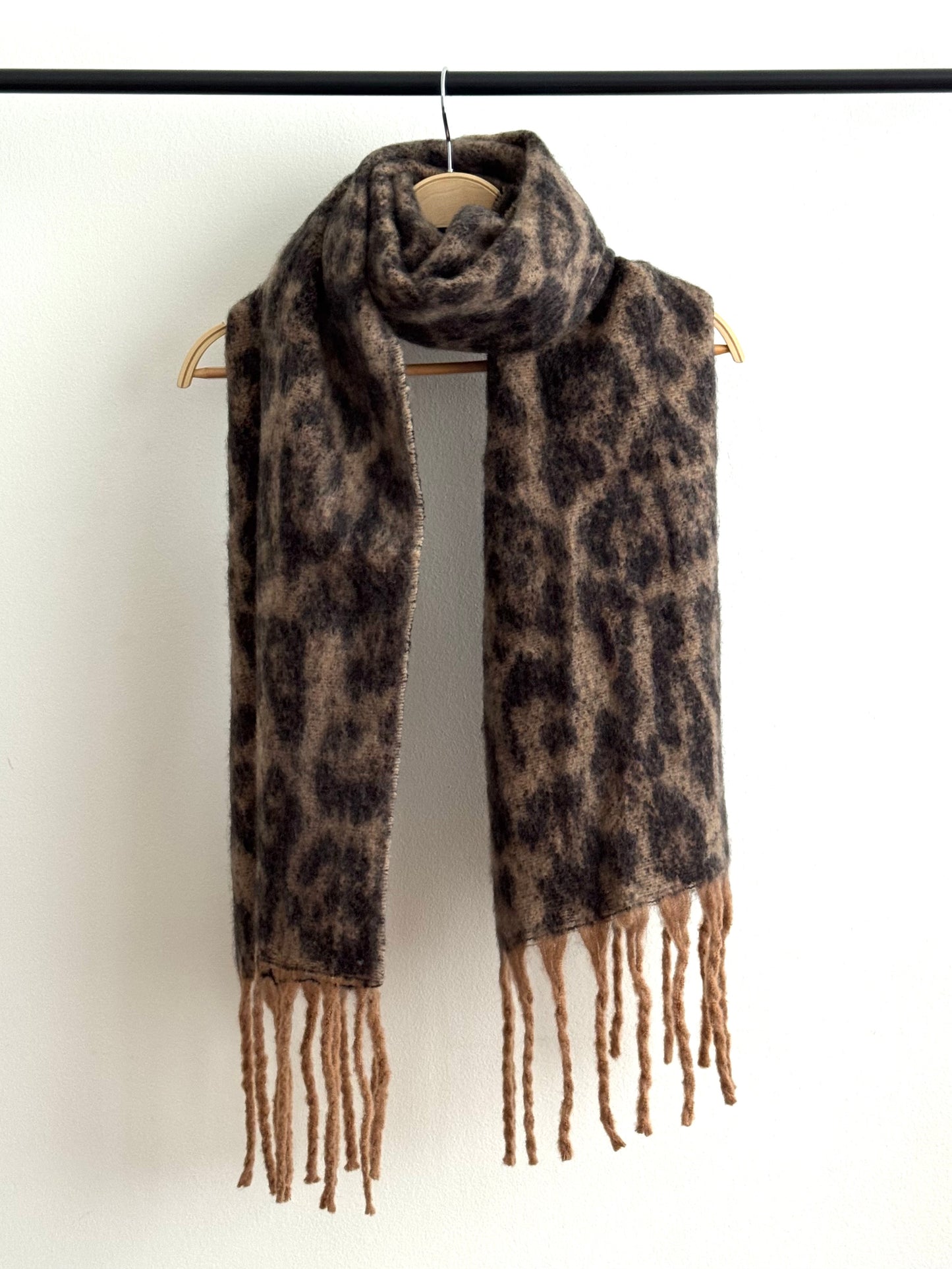 Bufanda Animal Print Peludo # café