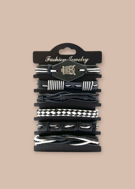 Pulsera combi de cuero modelo #011