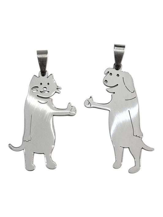 Colgante #423-424 gato y perro de amistad (2 colgantes)