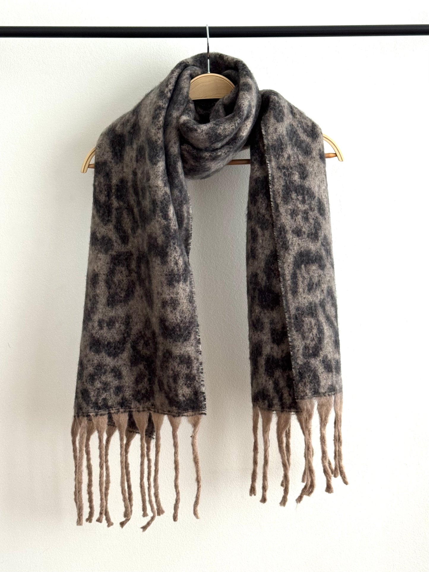 Bufanda Animal Print Peludo # Beige