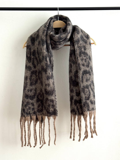 Bufanda Animal Print Peludo # Beige