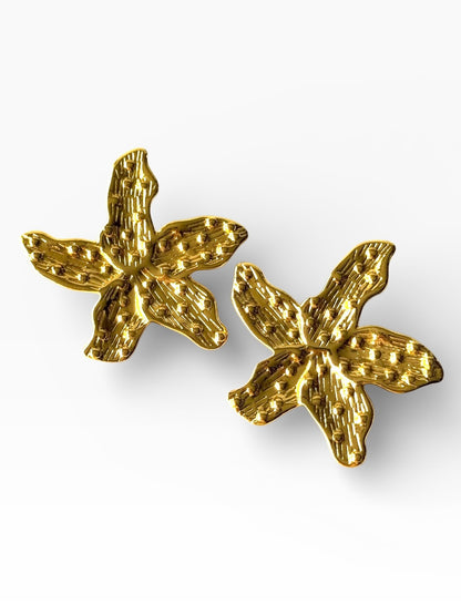Aros de acero modelo #9215 dorado