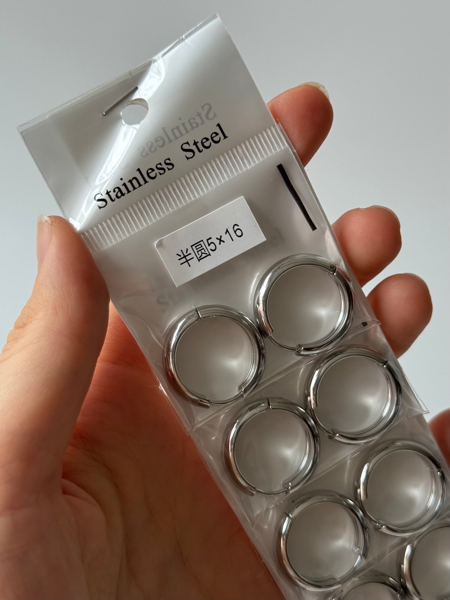 Argollas 5mm Plateado (tira de 1/2 docena)